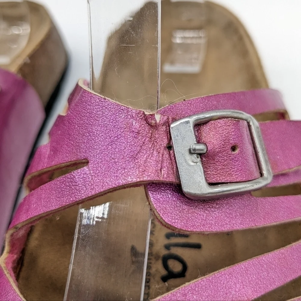 Betula by Birkenstock pink strappy leather slip on 36 5/5.5